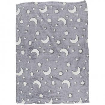 Kids Moon and Star Pattern Glow Blanket