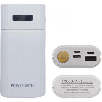 Chargeur de batterie USB avec étui et lampe LED pour piles 18650 20700 21700
