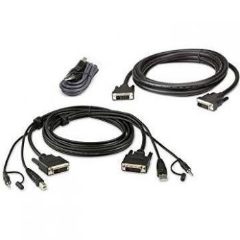 ATEN Câble KVM DVI-D USB 1,8 M pour double écran