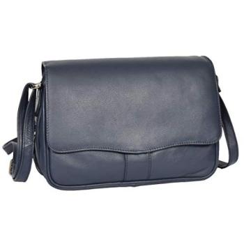 House of Leather Matilda Mid-Size Navy Leather Shoulder Bag