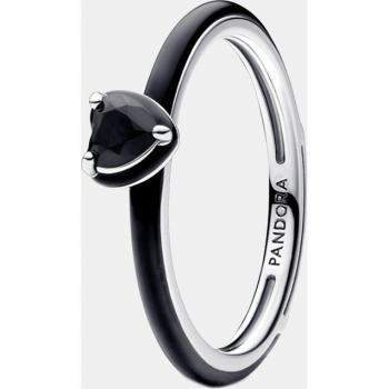 Anillo de plata Pandora Me corazón chakra negro