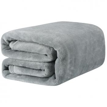 Couverture Souple pour Sofa et Lit en Microfibre de Polyester LANGRIA, Gris 220x240cm