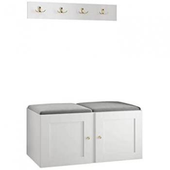 Meuble d'entrée Hartford 376 en blanc, dimensions 0x0x0 cm, construction MDF stratifiée et tapisserie, option suspension ou pose