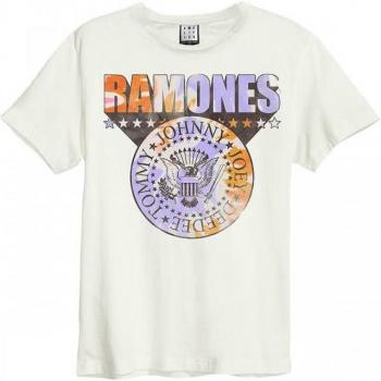 Top Unisex Amplicato in Bianco Tie-Dye per Fan dei Ramones