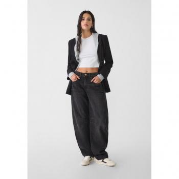 Denim 36 Ballon Fit Stradivarius D82 Nero
