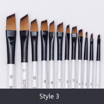 12pcs Wooden Handle Paint Brush Set for Art Painting