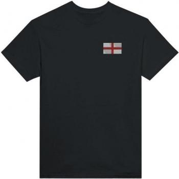 Black-Embroidery England Flag Shirt – Pixelforma Classic Style, 100% Cotton