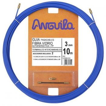 Guida Cavi Anguila 10 metri, fibra di vetro rinforzata, passacavo in propilene, blu, diametro 3 mm