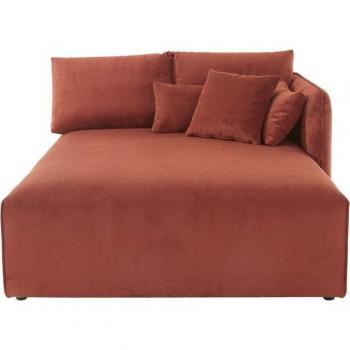 Ottomane ANDAS „Nöre“ – Orange Terra – 92 % Polyester, 8 % Polyamid (B:138 cm, H:86 cm, T:168 cm)