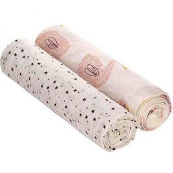 LÄSSIG Baby Pucktuch, Rosa, 120 x 120 cm