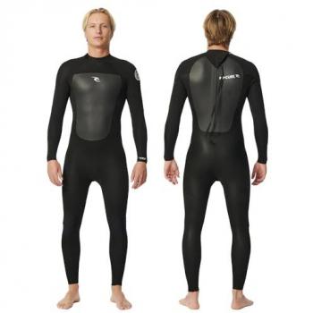 Rip Curl Omega 3mm Steamer Muta nera con cerniera sulla schiena