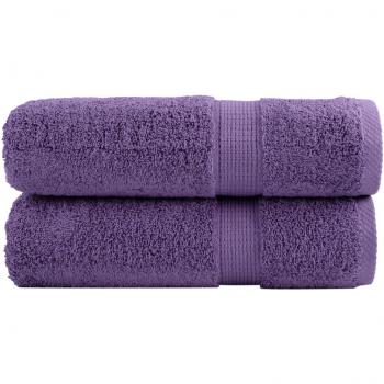 Couverture d’oreiller et serviette à main Solund violet, 600 g/m², 2 pièces