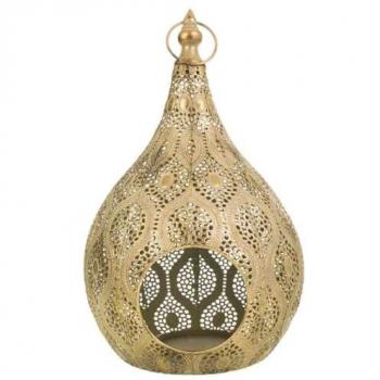 Portavelas Alexandra House Living Dorado Vidrio Hierro 25 x 40 x 26 cm