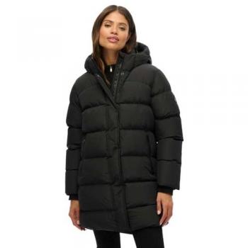 Superdry pour femme. W5012003A Manteau de sport noir (S), Casuel, Polister recyclé, Durable