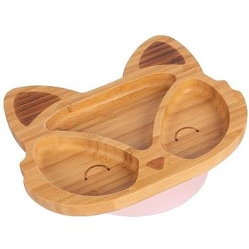 Flynn's Fox Bamboo Baby Feeding Plate – Pastel Pink