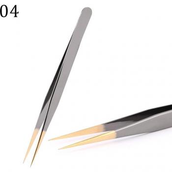 Ultra‑Secure 100% Closed Black‑Gold Lash Tweezers – 3D/6D, Hand‑Grip