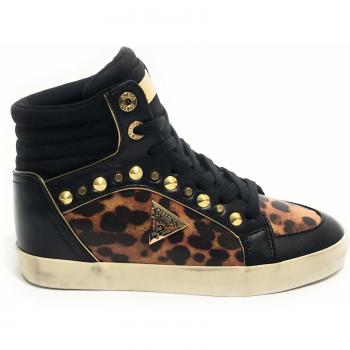 Sneaker Alta Donna Porcia Bootie Ecopelle Nero/Leopardo D20GU49