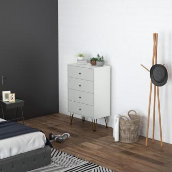 Homcom Modern White Chest of Drawers, 4-Drawer Dresser