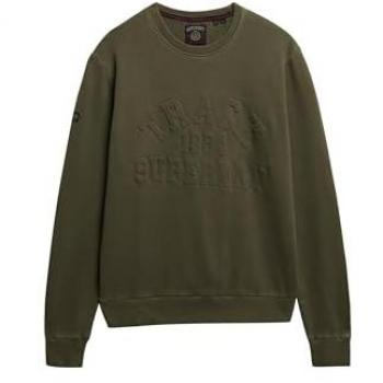 Men’s Superdry Athletic Olive Green Sweatshirt, Surplus Edition – Medium