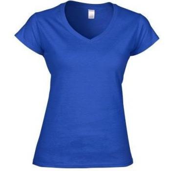 Rosa V-Ausschnitt T-Shirt für Frauen von Gildan