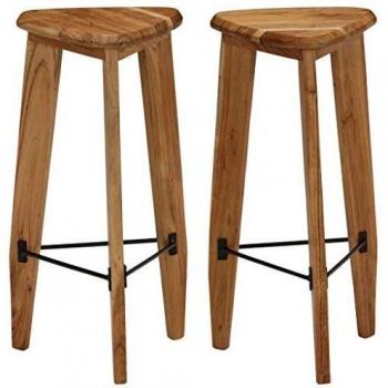 Madera maciza de Acacia, 2 taburetes de cocina, vidaXL