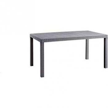 Tavolo da esterno rettangolare Bica Houston 6 posti in polipropilene bianco