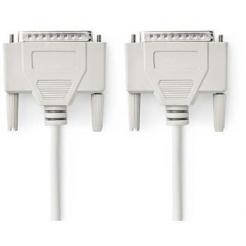 Câble de données D‑SUB 25 pôles mâle, 2 m PVC – Nedis Nickel