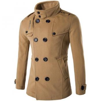 Long Smart Work Coat – manteau à manches longues en laine caban
