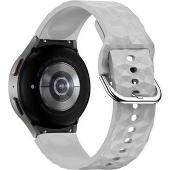 Bracelet en silicone gris pour Galaxy Watch 5 / 5 Pro / 4, texture losange Avizar