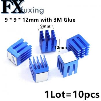 10PCS 9x9x12mm Blue Heatsink with 3M Glue