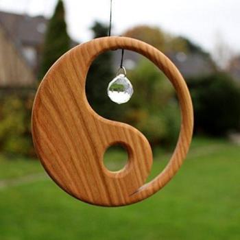 Yin Yang Fensterschmuck mit Kristall
