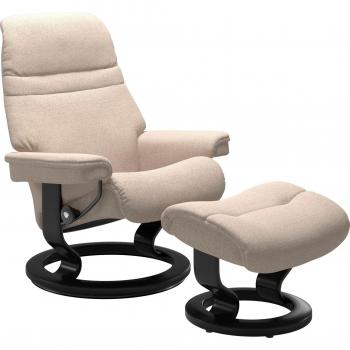 Stressless® Relaxsessel »Sonnenaufgang«, (Set, Relaxsessel mit Hocker), mit Classic Base, Größe M, Gestell Schwarz