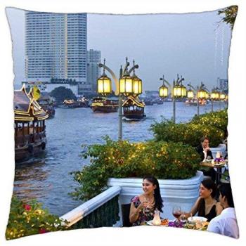 Opulent Mandarin Oriental Bangkok Theme Throw Pillow Case (16 x 16)