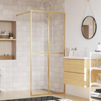 Paroi de douche en verre transparent doré 90x195 cm