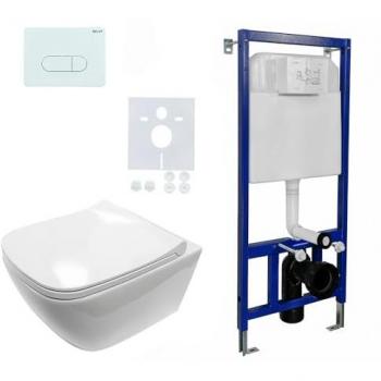 Belvit Wandhängendes Tiefspül-WC Set mit Softclose-Deckel