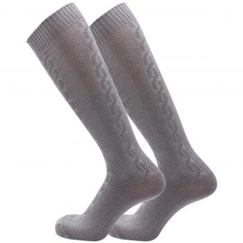 KoJooin Trachtensocke Herren – Lederhose‑Kompatible Zopfmuster‑Kniestrümpfe, Grau, L/XL