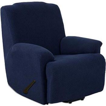 Housse de Fauteuil Relax TIANSHU 1 Pièce Jacquard Extensible (Bleu Foncé)