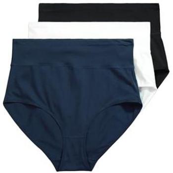 Ulla Popken Damen Maxi-Slips, 3er-Pack, große Größen, schwarz, Baumwolle