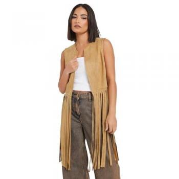 Petite Brown Tassel Suedette Waistcoat – PixieGirl, Size 6