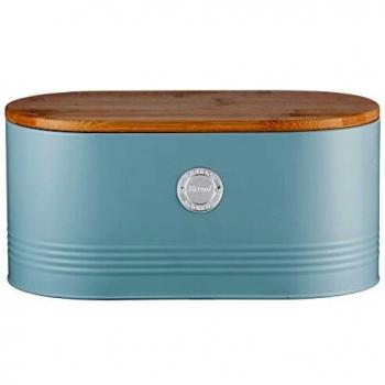 Typhoon Living Steel Bamboo Lids Kitchen Storage Blue or Cream