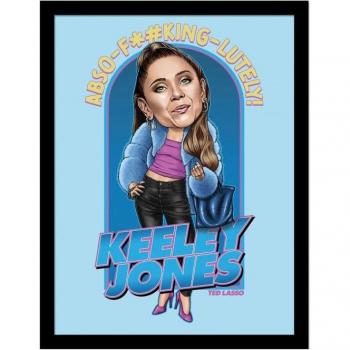 Póster de Keeley Jones con figura bobble de Ted Lasso enmarcado 40cm
