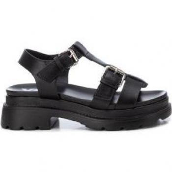 Sandales Noir Xti 39 Femme – Élégance Plate et Boucle