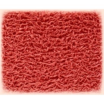 Alfombra de entrada rizada con soporte rojo