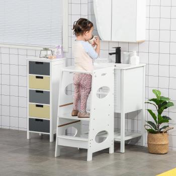 Kids Step with Adjustable Standing Platform, White