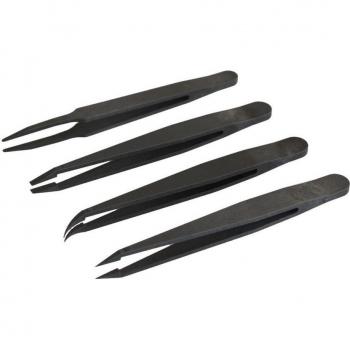 Black Carbon Fiber Tweezers Tool Set