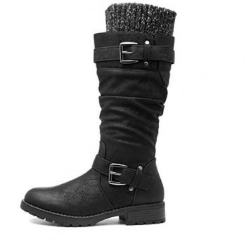 Black Knee High Juniper Boots by Lotus