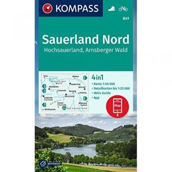 KOMPASS Wanderkarte 841 Sauerland Nord Hochsauerland Arnsberger Wald 1:50.000