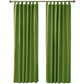 Deconovo Verdunkelungsvorhang Blickdicht Schlaufen Gardinen 245x140 cm Apfelgrün 2er Set