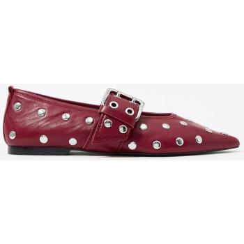BIMBA Y LOLA Women's Red Studded Ballerina Flats Size 39