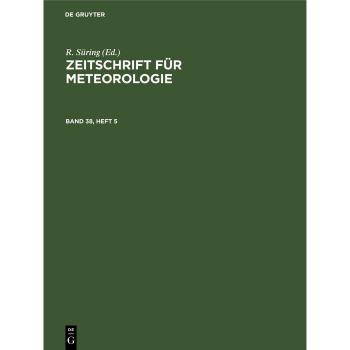 Vitalsource Technologies, Inc. Zeitschrift f?r Meteorologie. Band 38, Heft 5